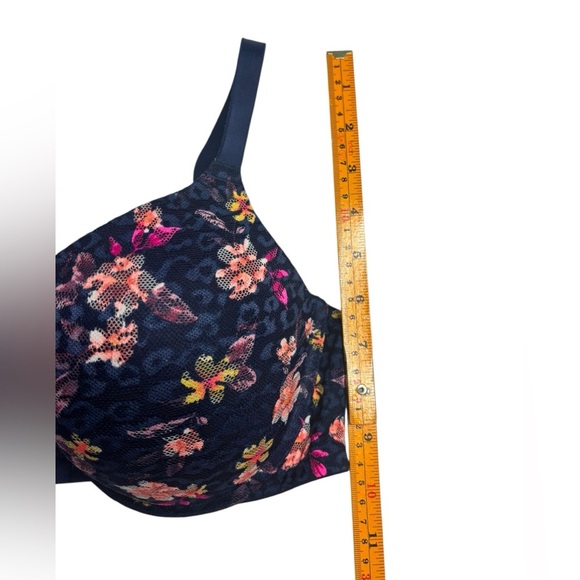 Victoria's Secret PINK Wear Everywhere Push Up Bra Women's 34DD Blue Floral Mesh - Picture 13 of 15
